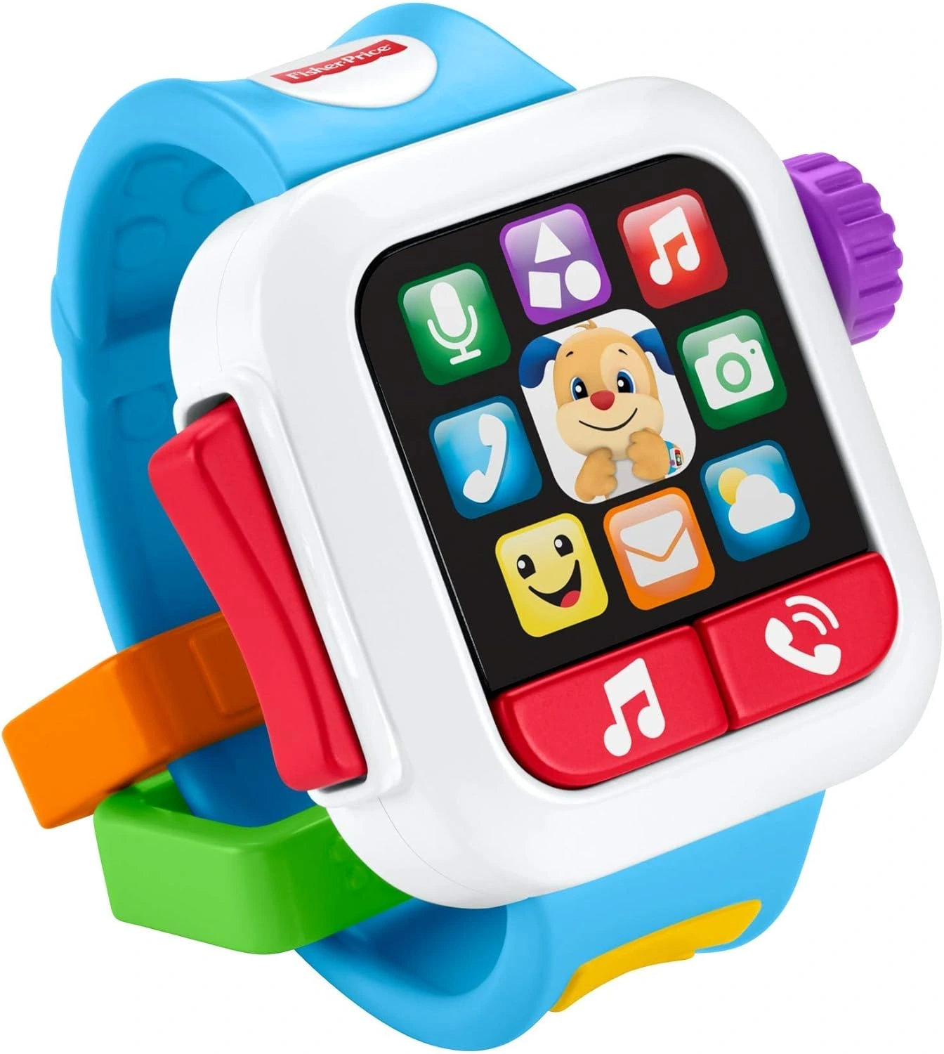 Fisher-Price Laugh & Learn Time to Learn Smartwatch – UK English, Toy for Babies 6–36 Months