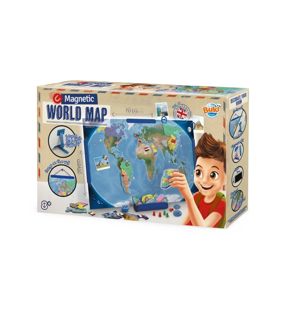 Educational set, Buki France, Magnetic world map, 70 x 38 cm, 146 pieces