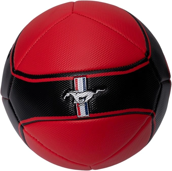 كرة قدم موستانج حمراء مع شريط أسود – تصميم رياضي (Mustang Football Red with Black Stripe)