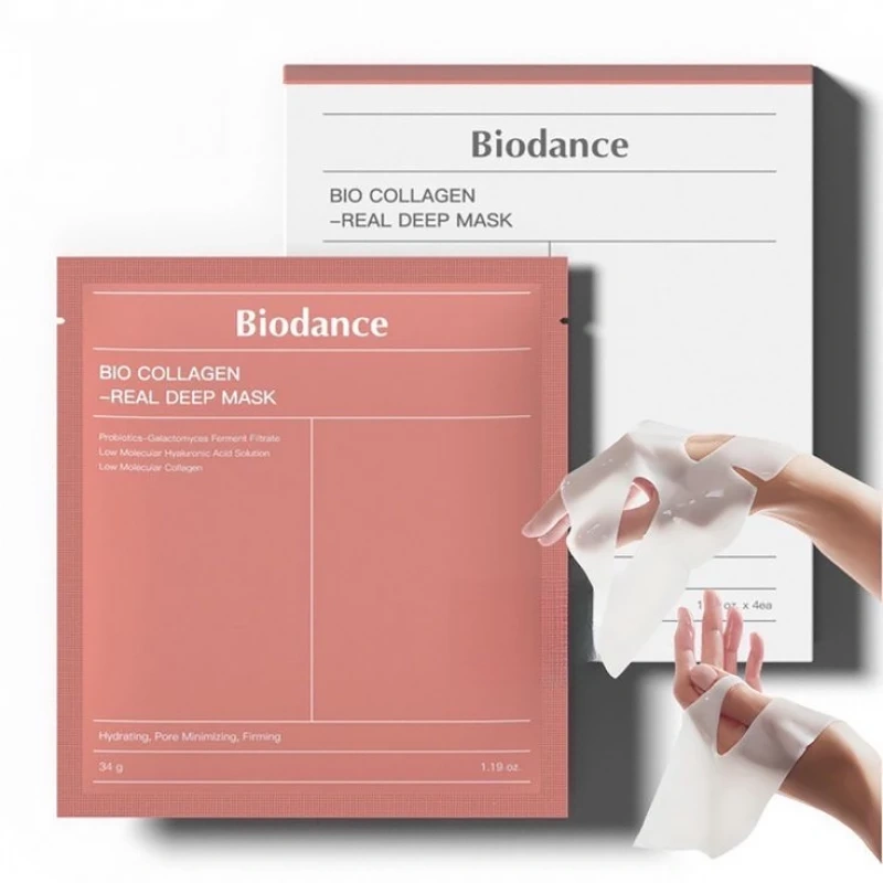 Bio Collagen Deep Real Sheet Mask – قناع ورقي، ترطيب عميق، شد البشرة، تقليص المسام، للعناية الكورية بالبشرة.