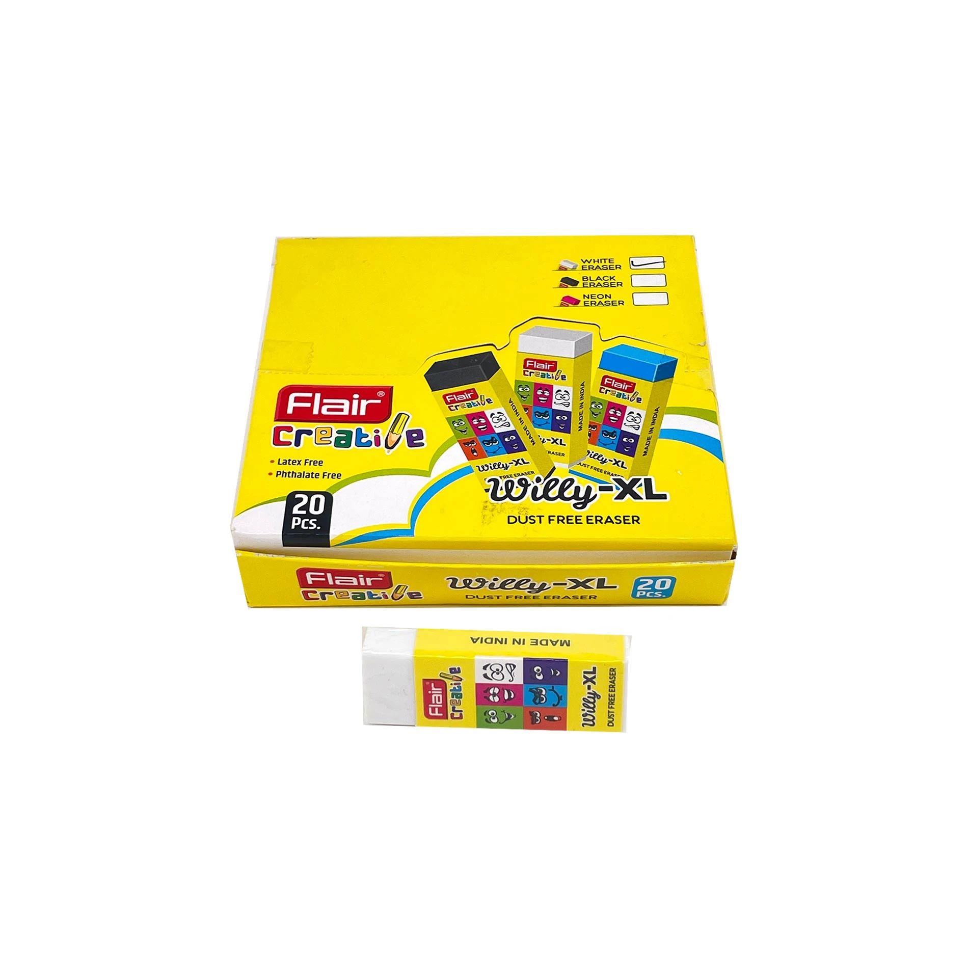 Flair Willy XL Eraser White 20 Pcs Box			