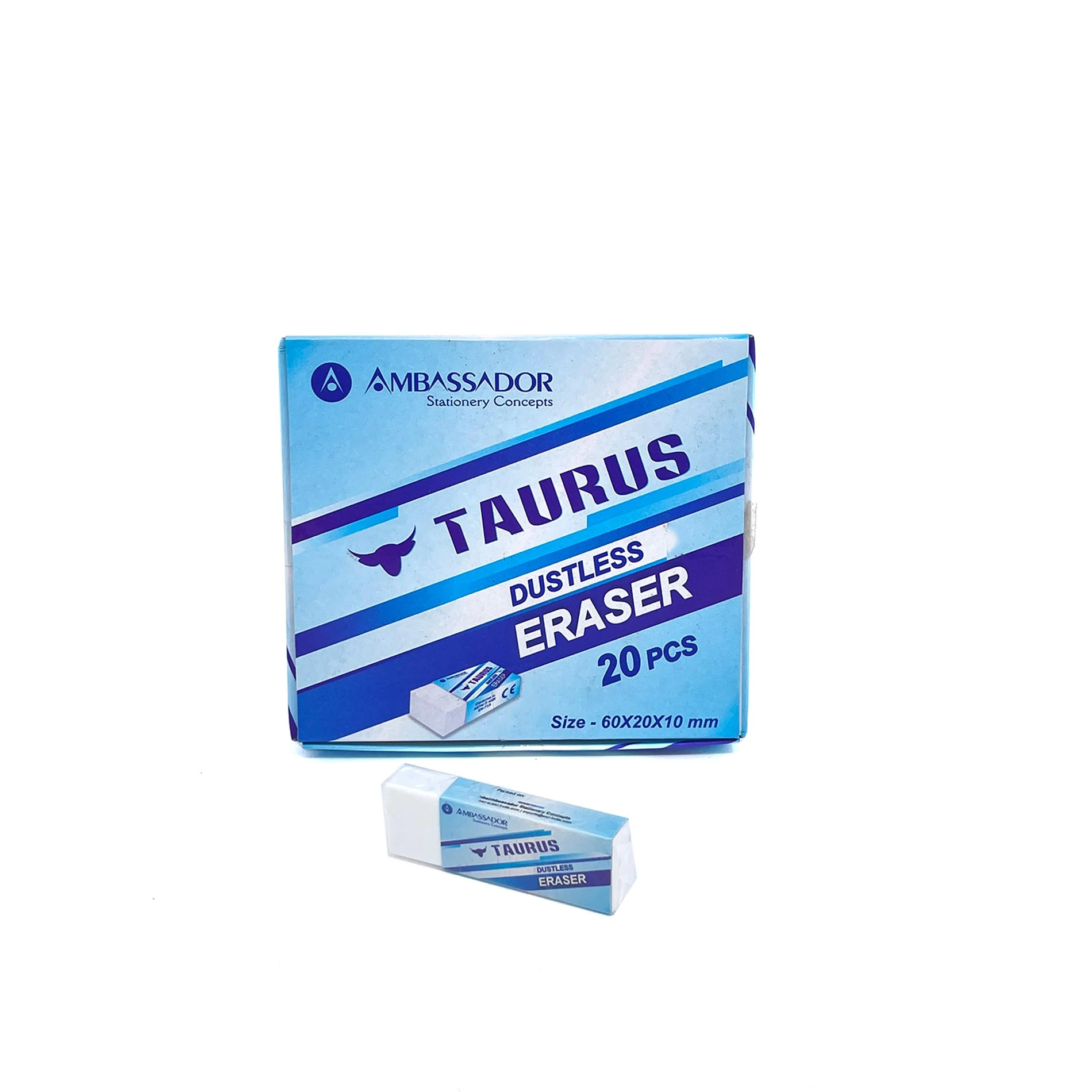 Taurus Large Eraser White | 20pcs | 60×20×10 mm