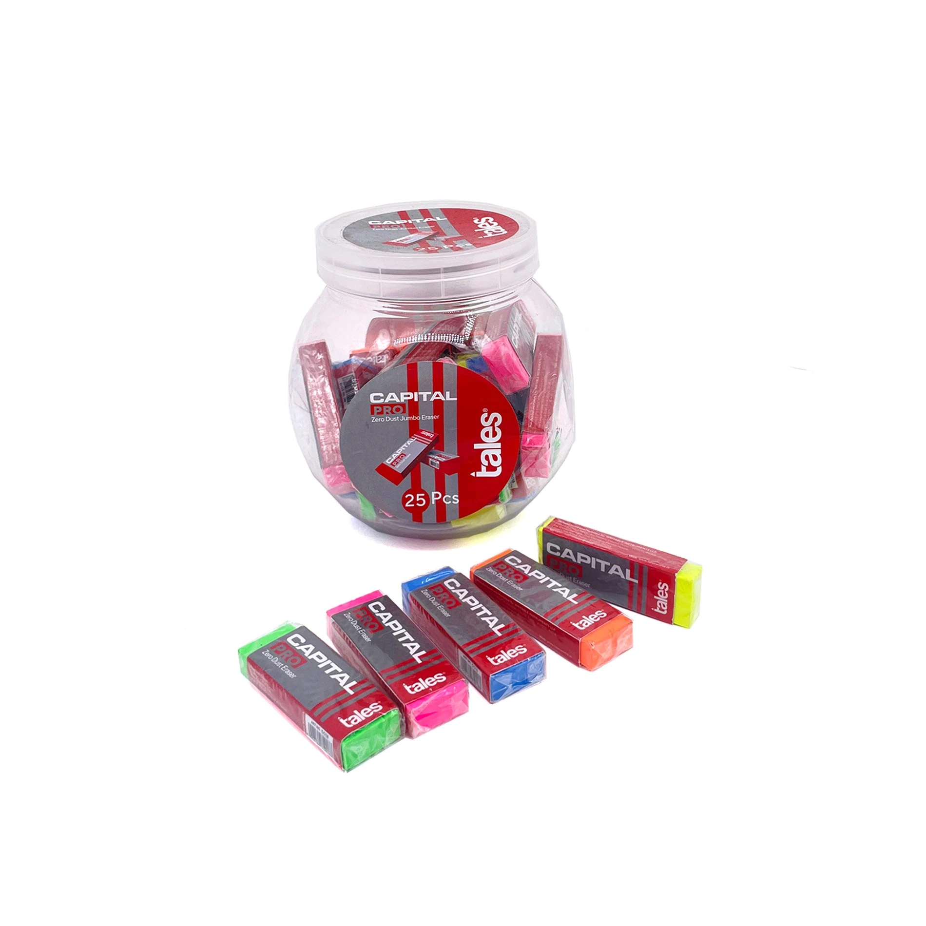 Tales Capital Pro Mix Color Eraser 25Pcs Cuboid			
