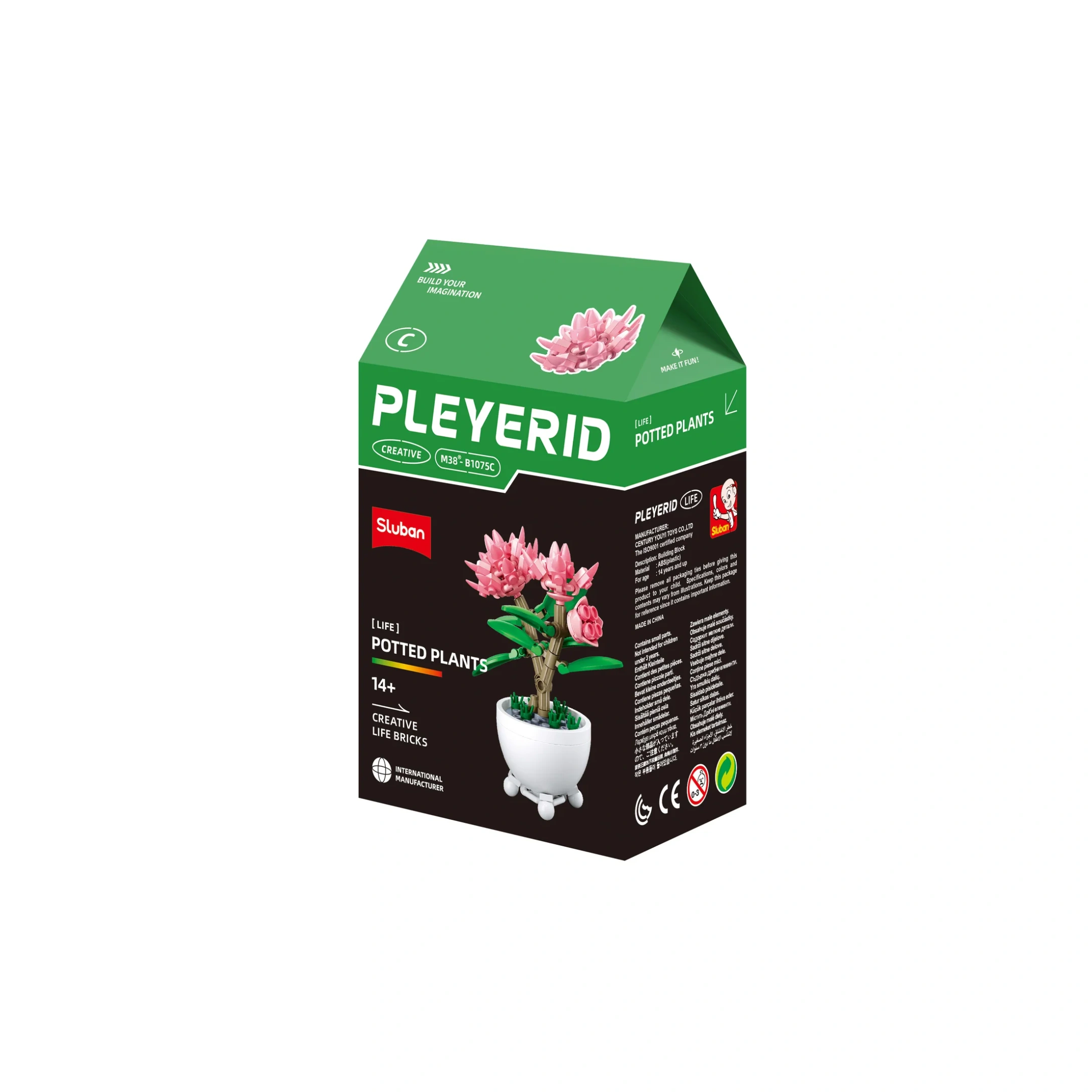 نبات فاوانيا وردي في أصيص – مكعبات تركيب سلوبان (Potted Plants)