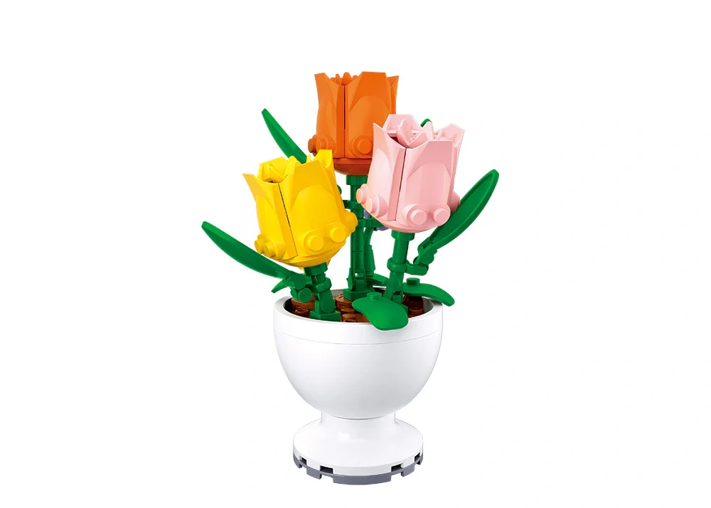 Sluban Flowers Tulip Building Blocks Set – Spring Flowers (M38-B1077-F)