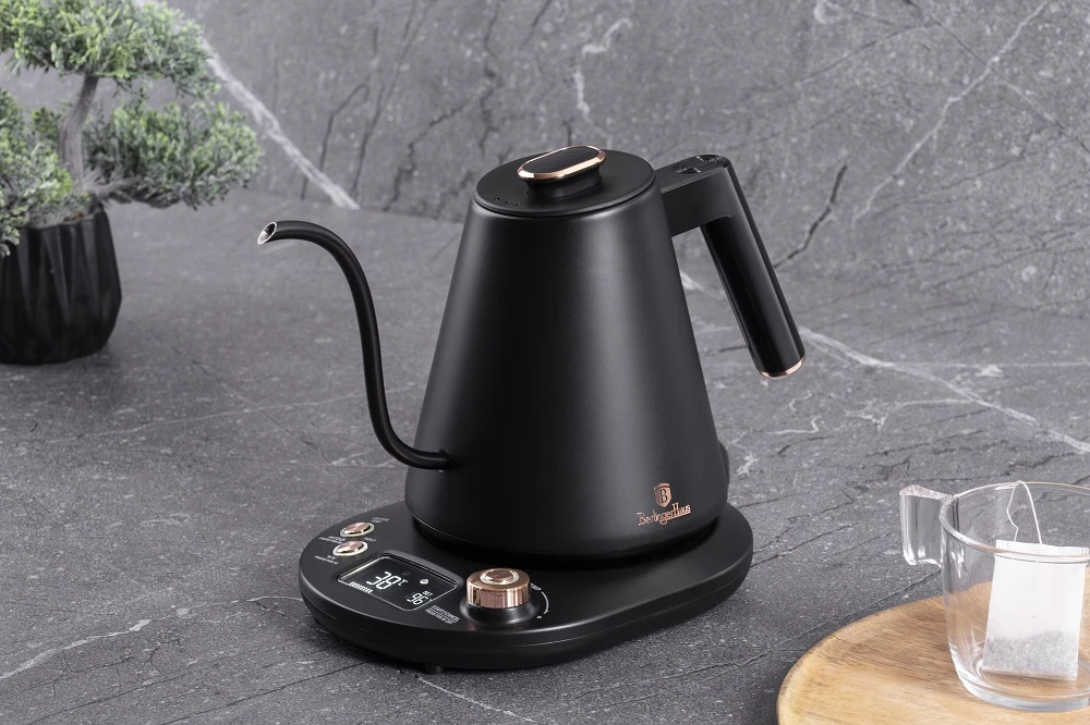 Berlinger Haus 1L Electric Kettle with Base - Black-Rose