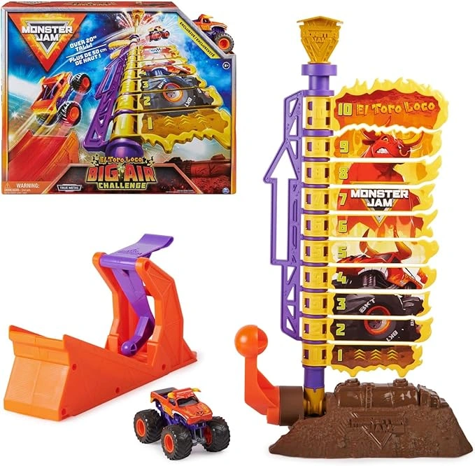 Monster Jam 1:64 Big Air Challenge Playset with El Toro Loco Truck (Ages 3+)