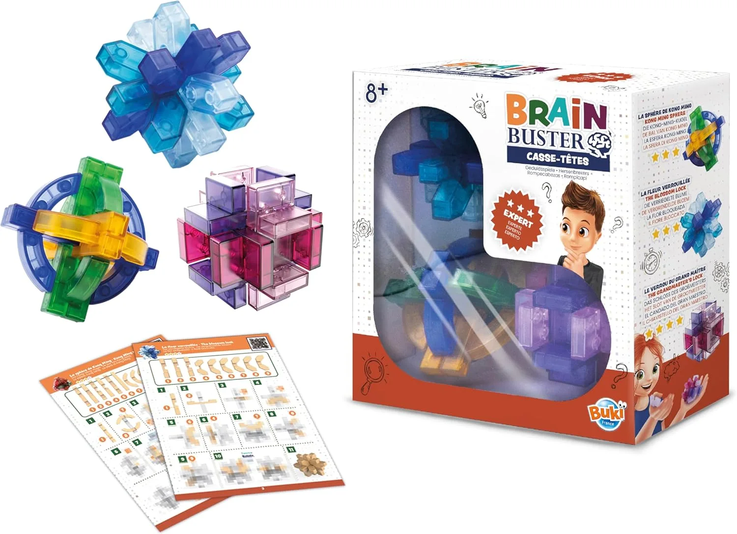 بوكي فرانس – Brain Buster مجموعة الألغاز الذهنية للخبراء للأطفال من 8 إلى 12 سنة