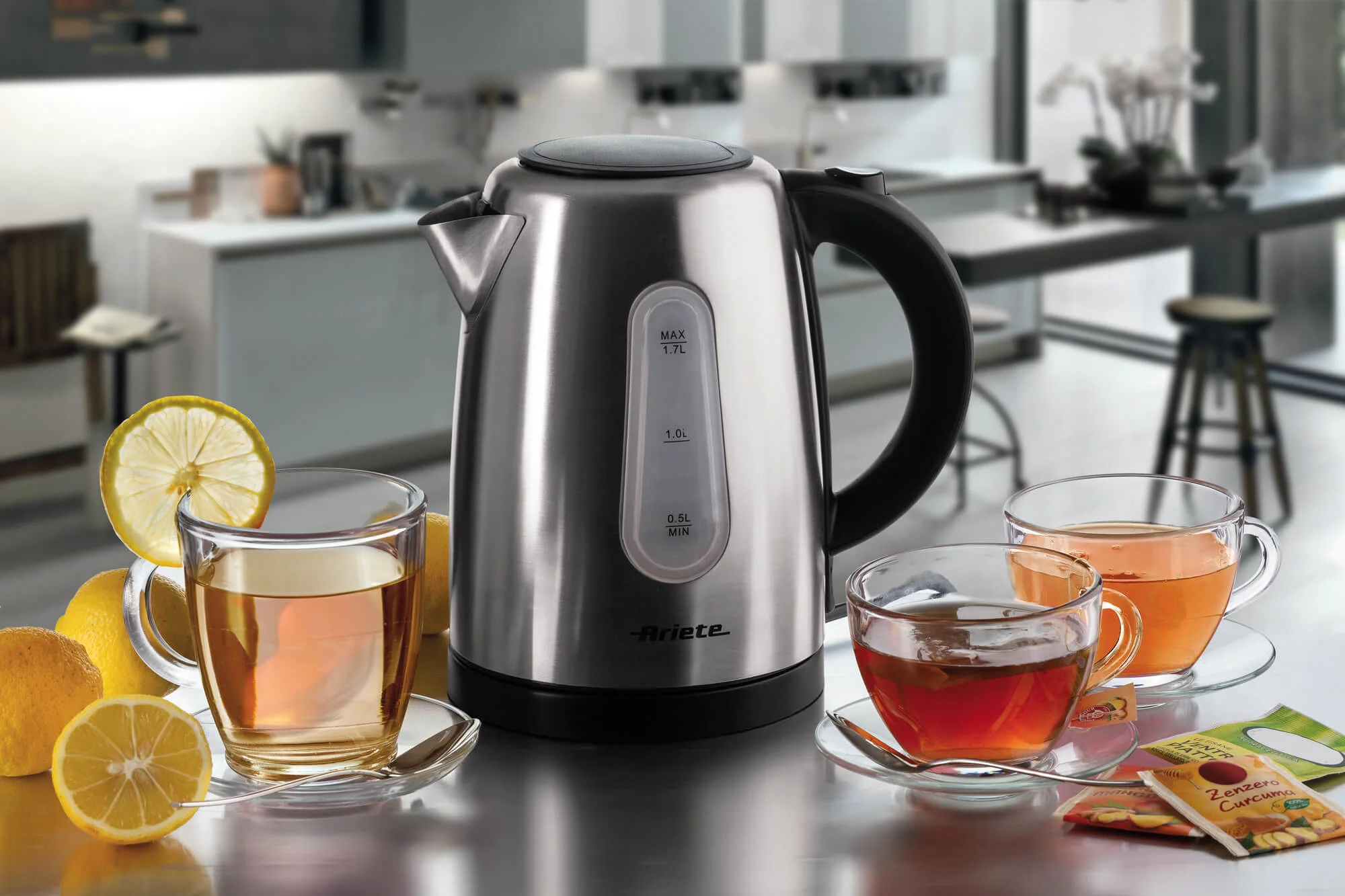 سخان ماء كهرباء 1.7 لتر من Ariete Breakfast - فضي