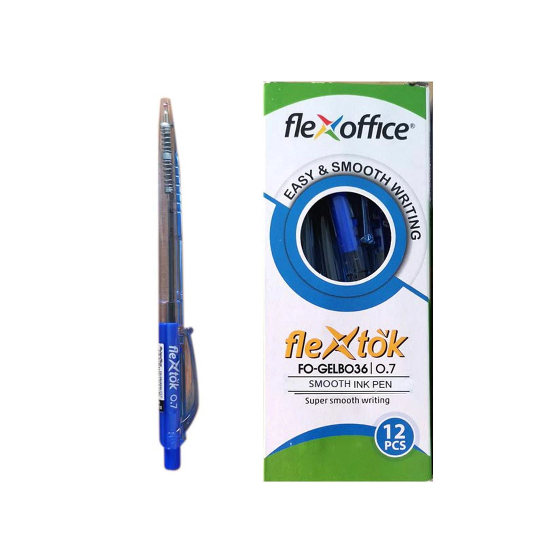 Flexoffice Smooth Ink Pen Blue FO-GELB036 12Pcs/Box