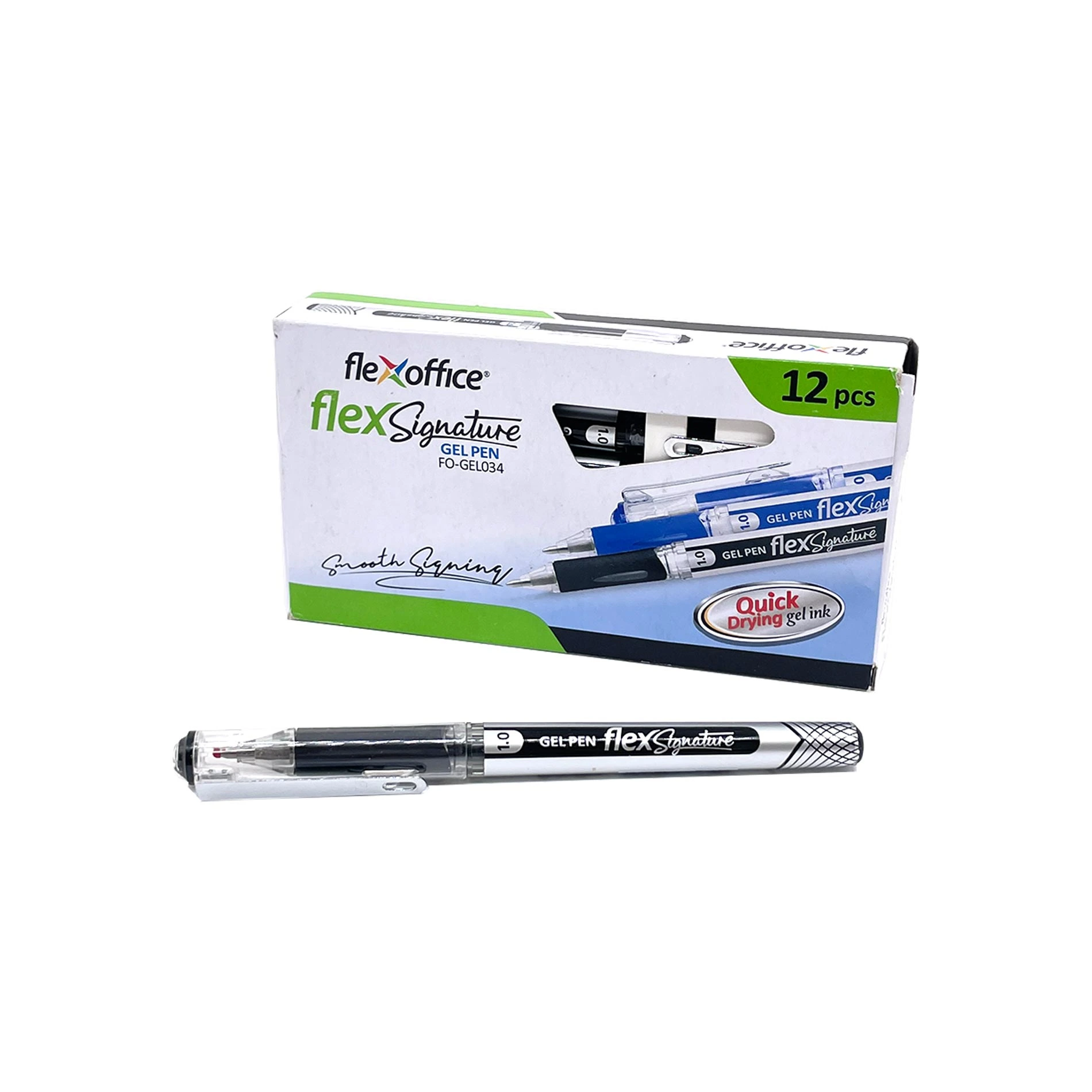 Flexoffice Gel Pen FO-GEL034 Black 12 Pcs/Box
