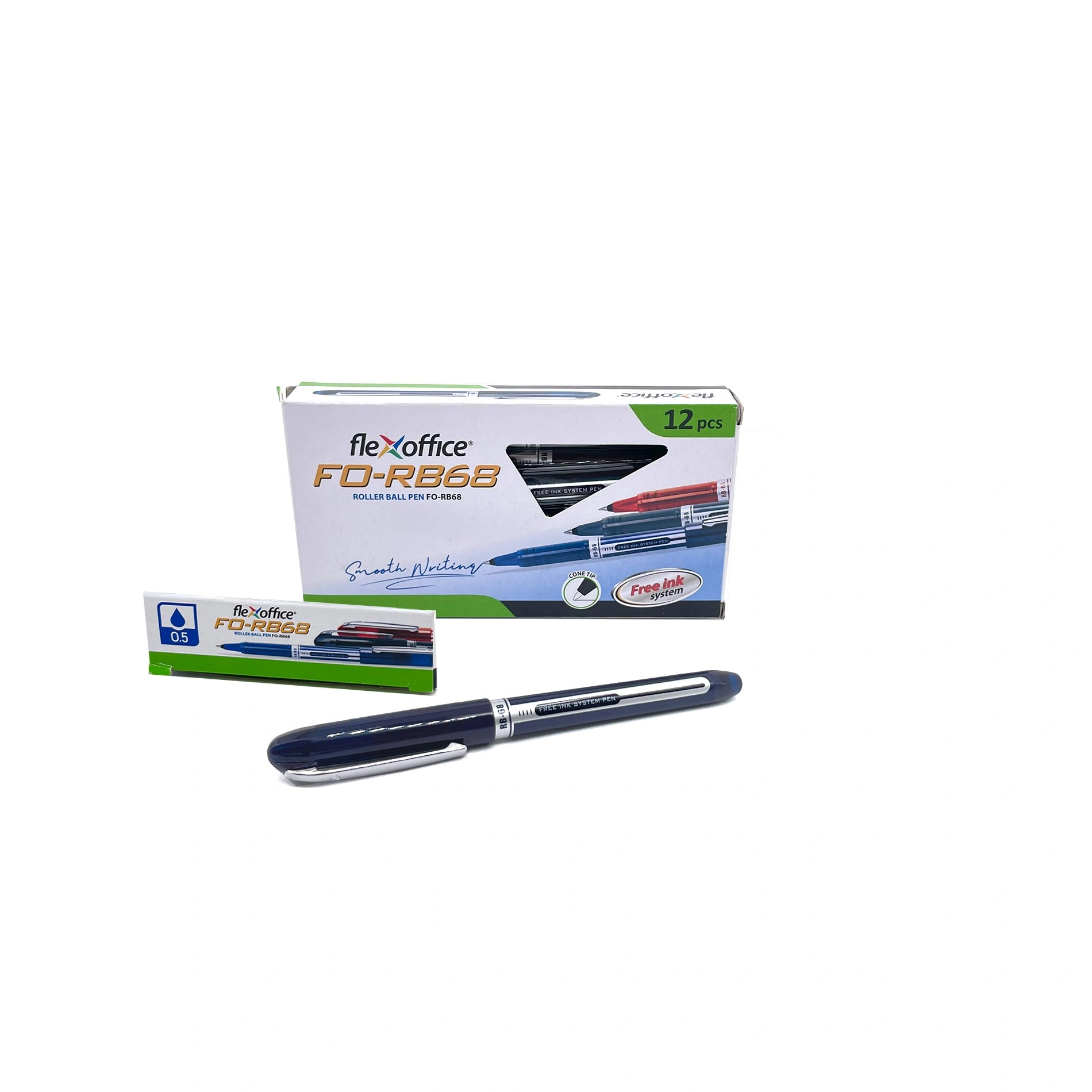 Flexoffice Rollerball Pen Blue FO-RB68 12Pcs/Box