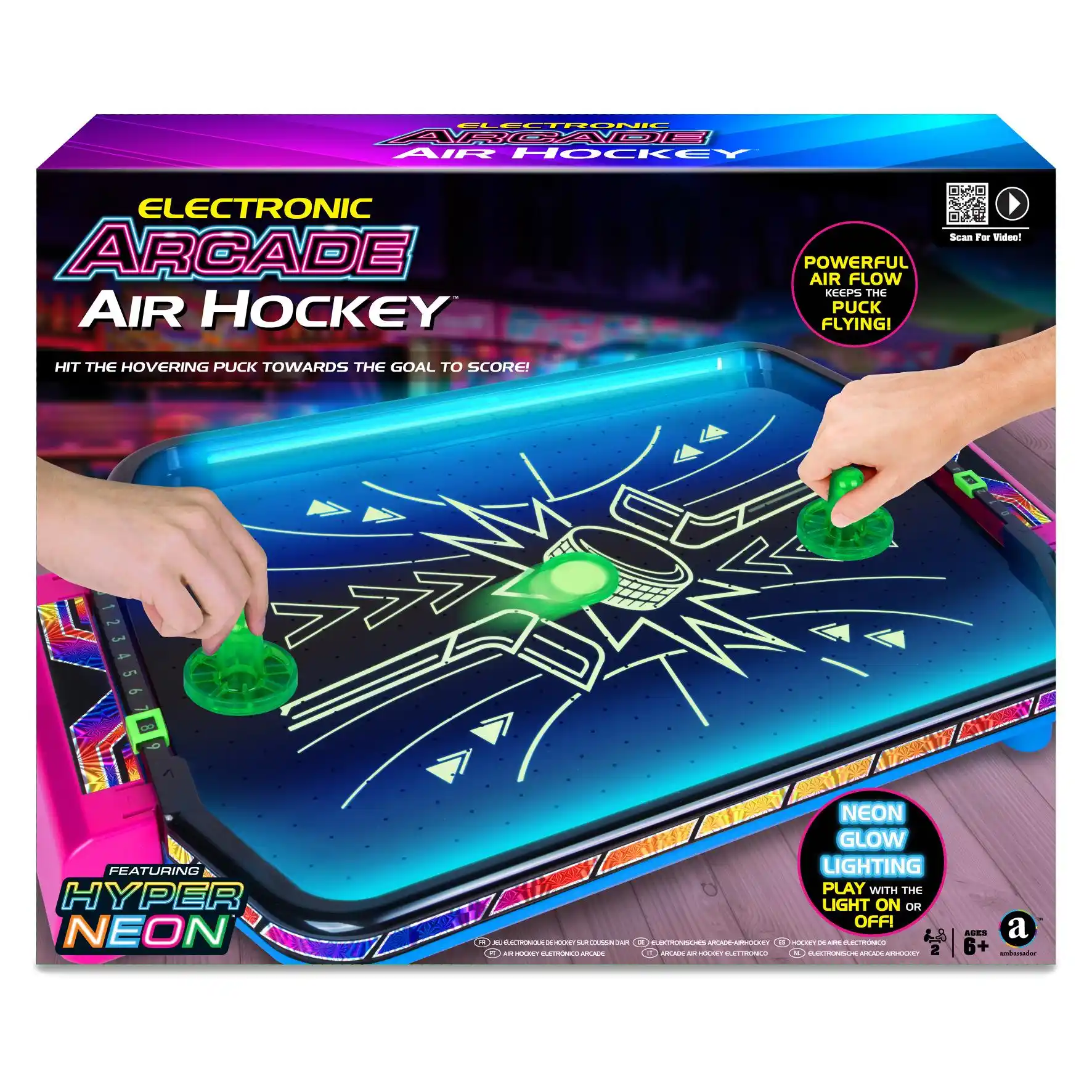 Ambassador – Electronic Arcade Air Hockey (Hyper Neon Series)