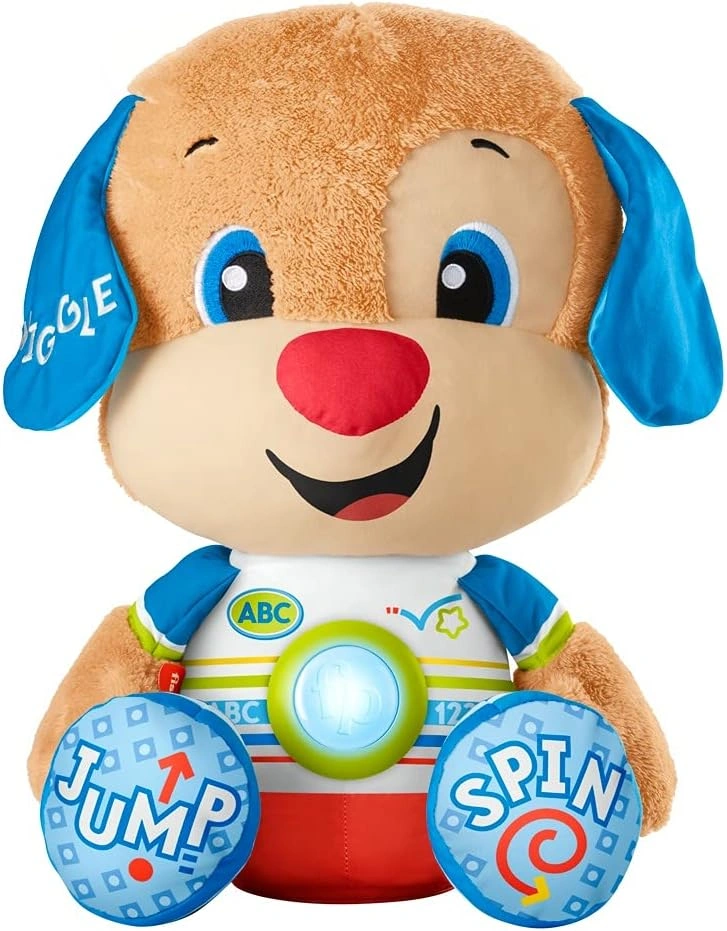 Fisher-Price Laugh & Learn So Big Puppy, UK English Edition – Musical Plush Toy for Toddlers, Age 18–36M