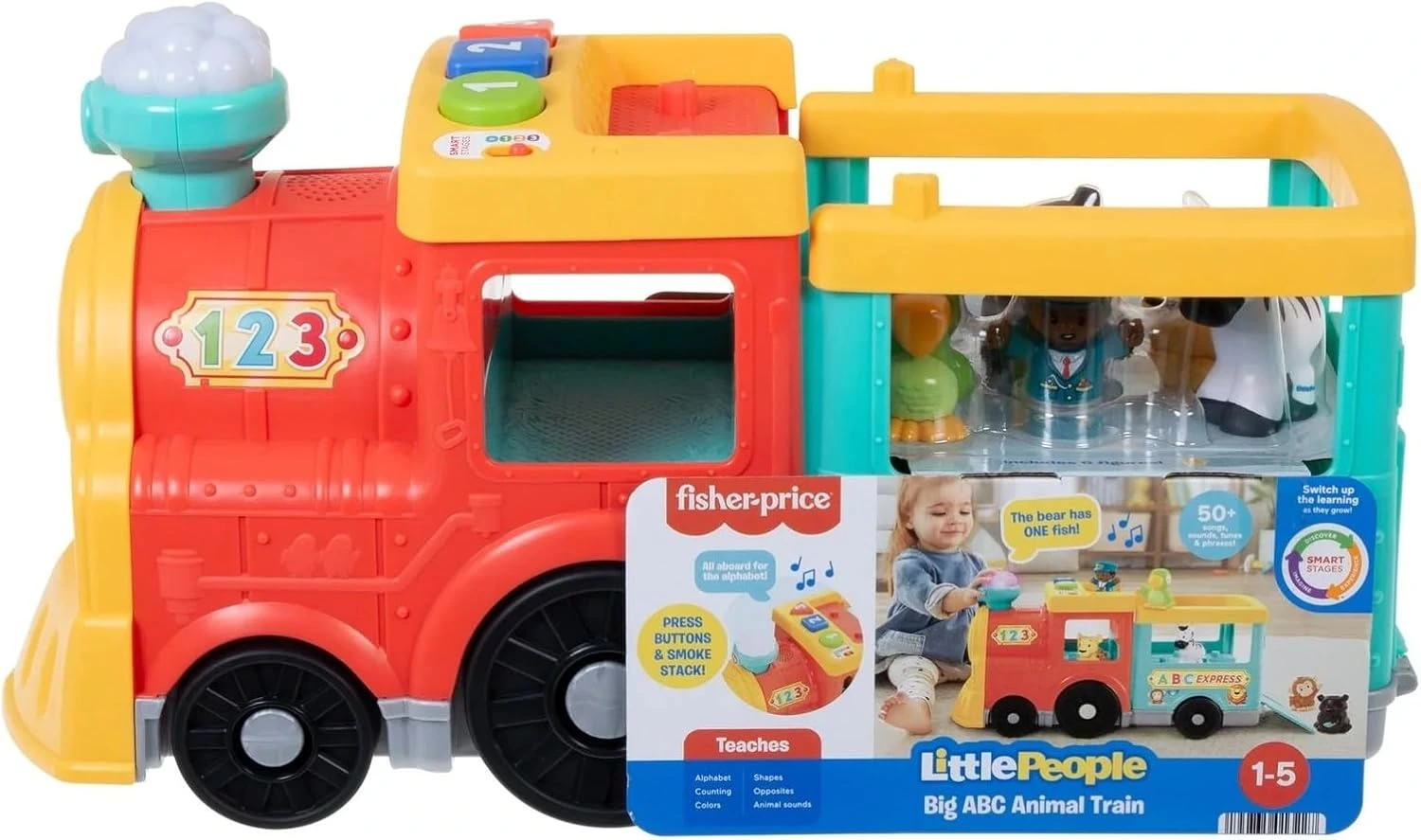 Fisher-Price ABC Animal Train with Lights & Music – Ages 1+