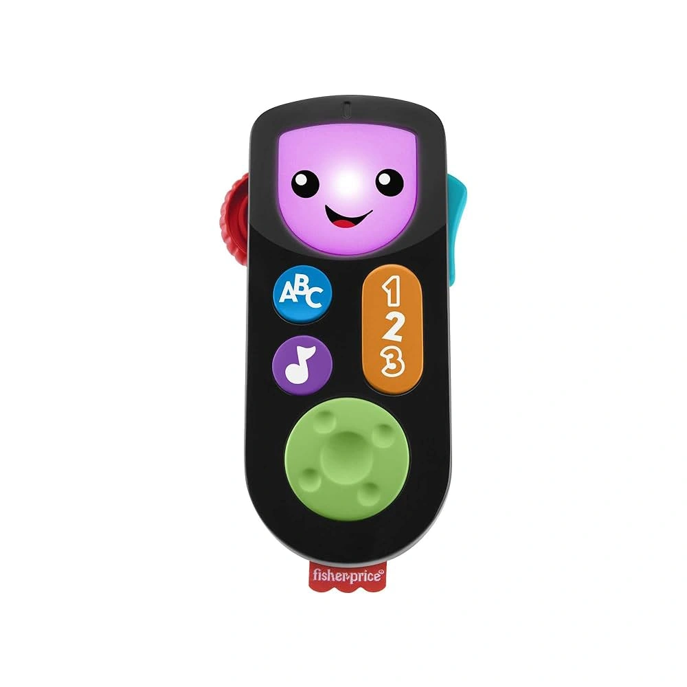 Fisher-Price Laugh & Learn Stream & Learn Remote – UK Edition, Educational Toy with Lights, Music & Activities for Babies 6–36 Months