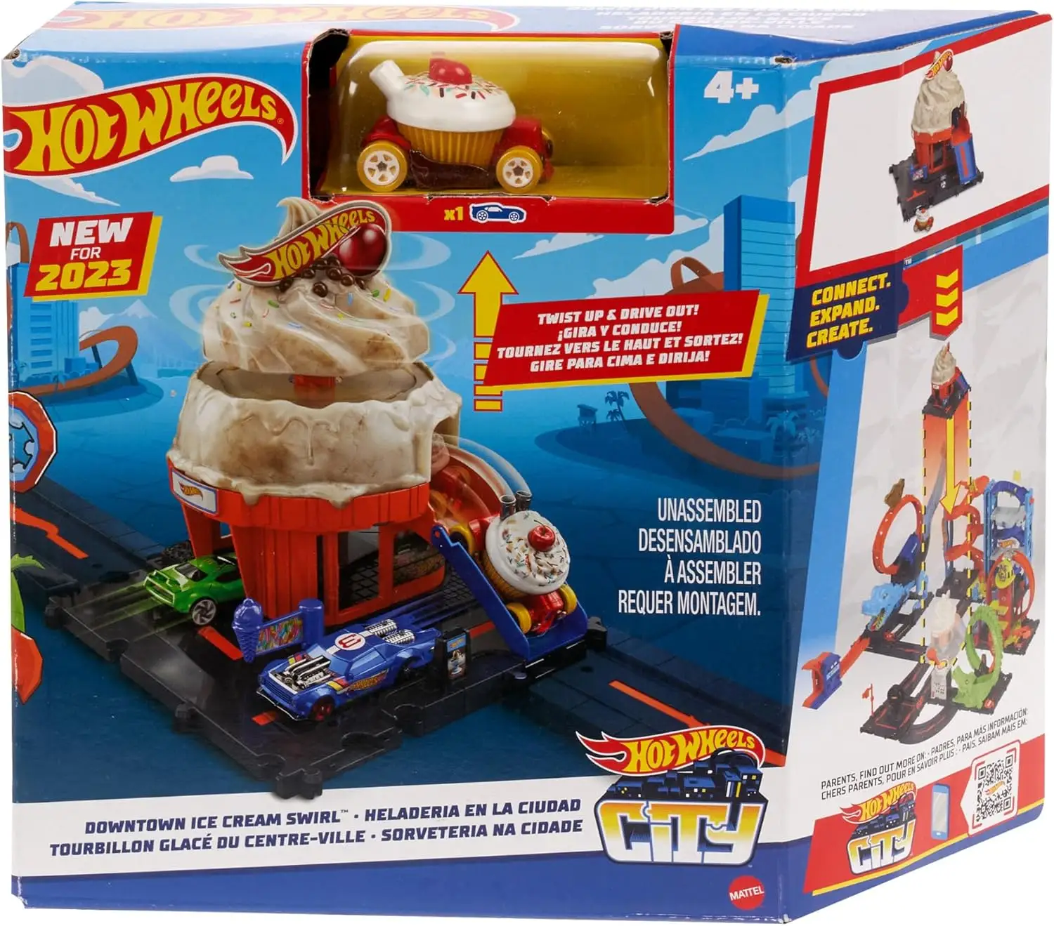 Hot Wheels Ice Cream Swirl Track Set – Age 4+