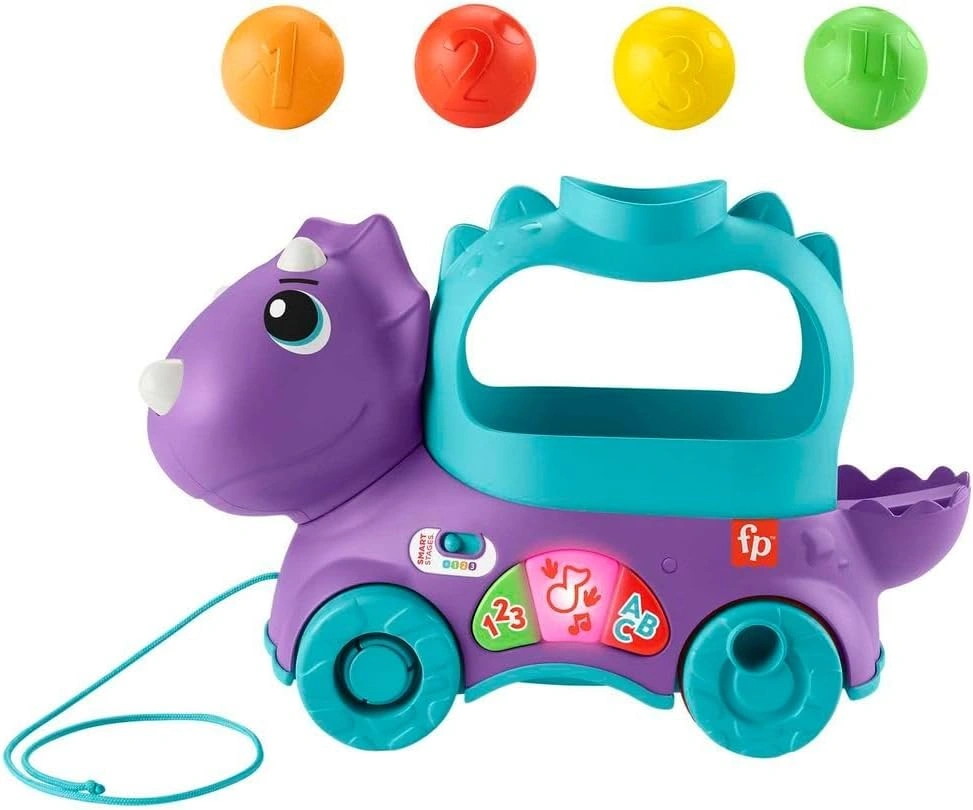 Fisher-Price Dino Ball Pull Toy – Ages 12M+
