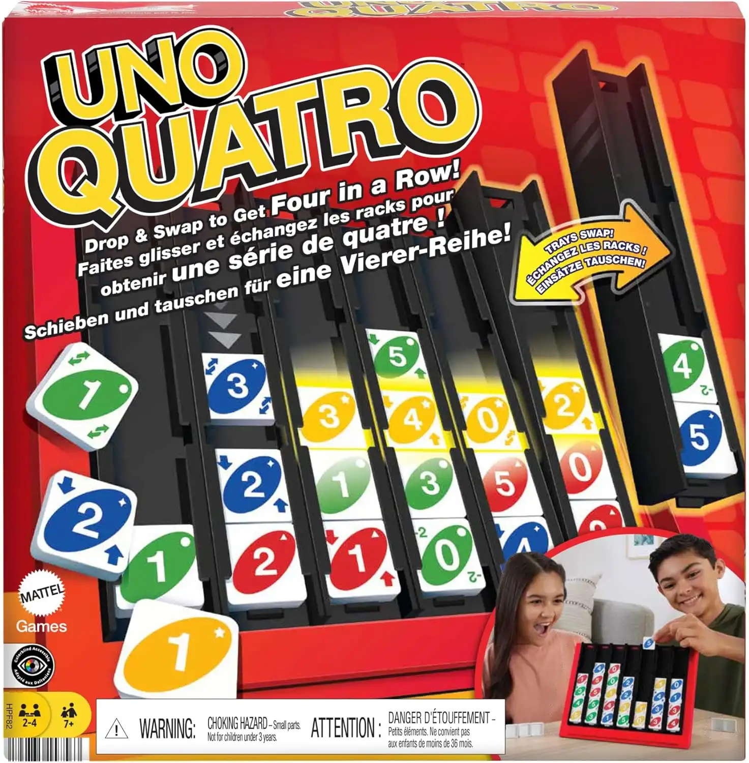 Mattel UNO Quatro Strategy Game – 2 to 4 Players, Ages 7+