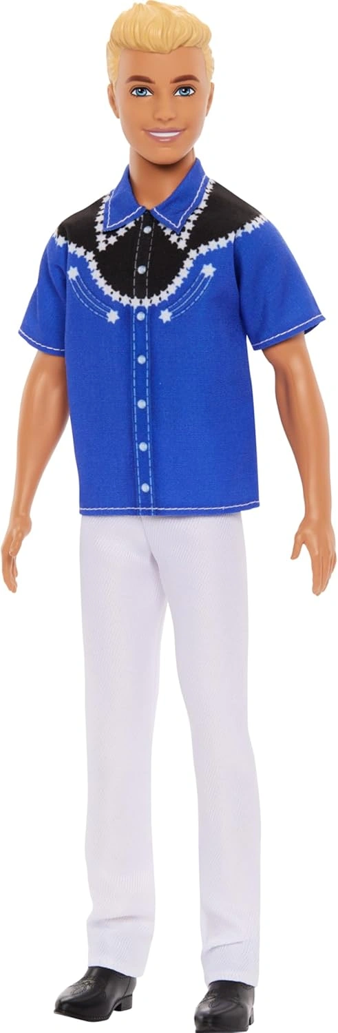 Barbie Fashionistas Ken Doll #226 with Blonde Hair & Western Look – 65th Anniversary Edition – For Kids Ages 3+
