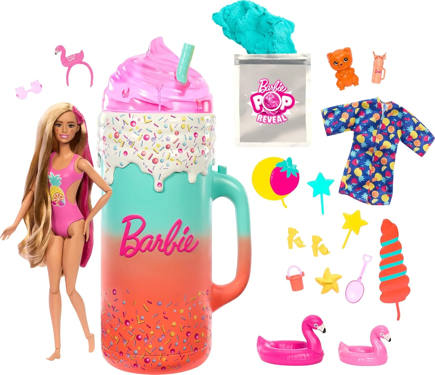 Barbie Pop Reveal Doll Set with 15+ Surprises – Ages 3+