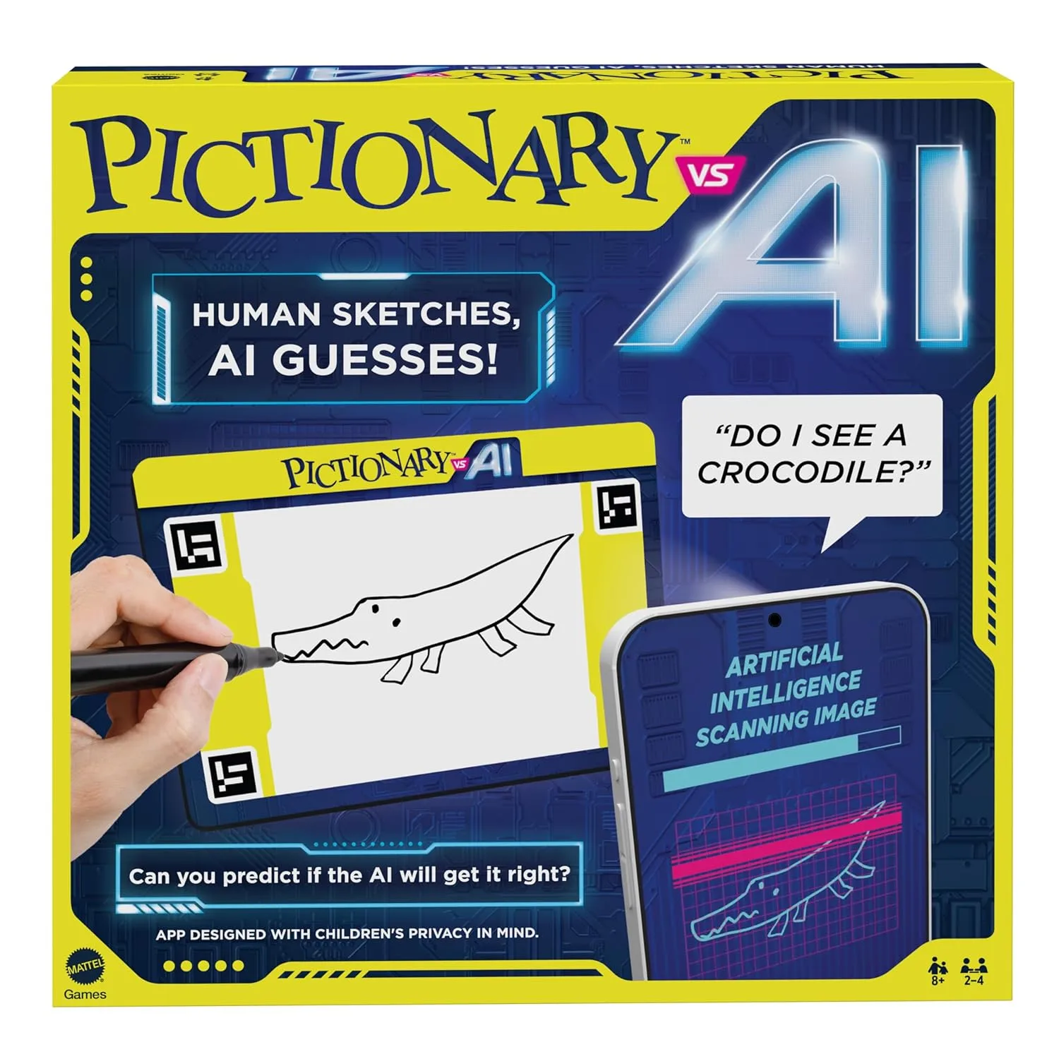 Mattel Games Pictionary Vs. AI Family Game for Kids and Adults, High-Tech Drawing & Guessing Game, Ages 8+