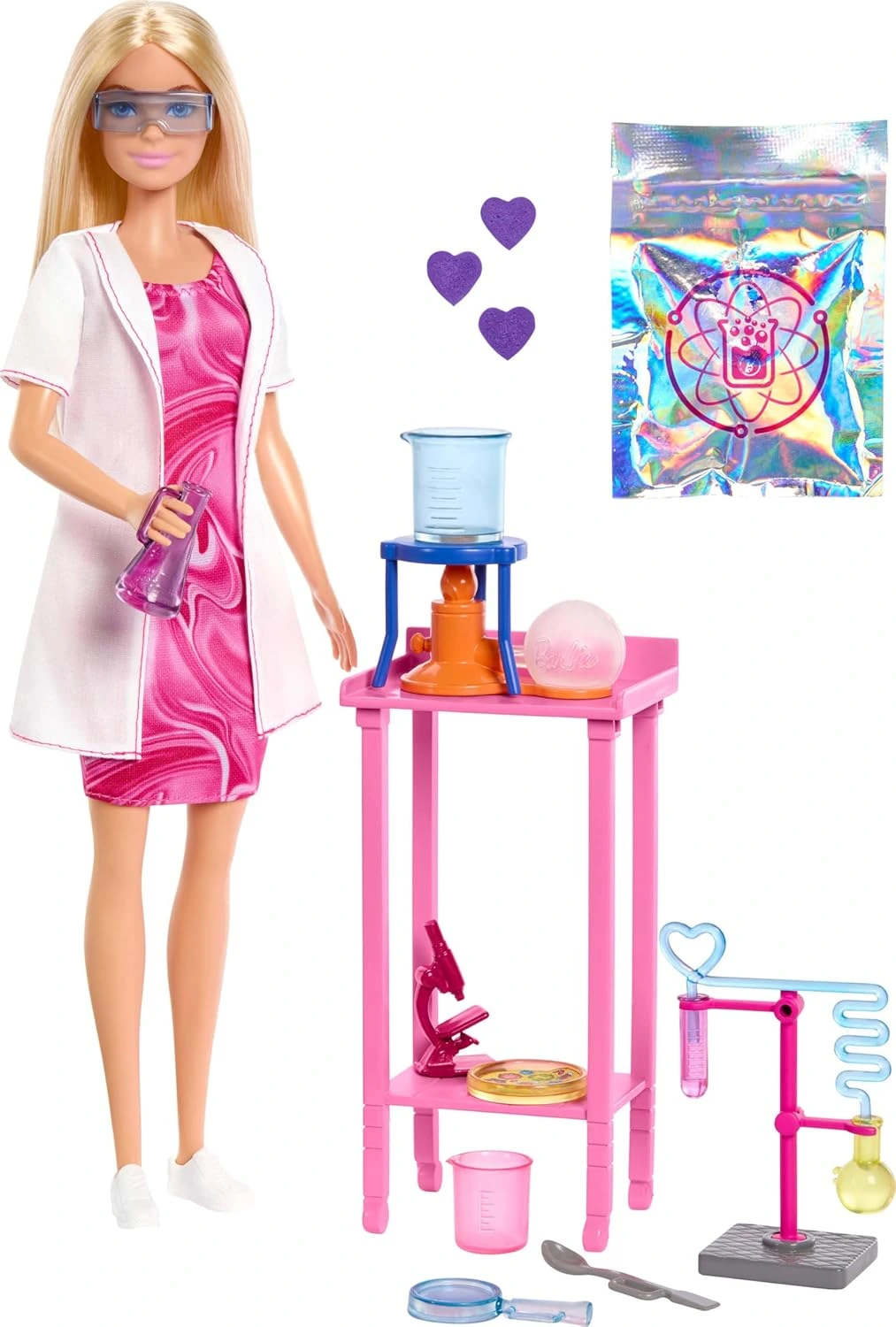 Barbie Scientist Doll with Color-Change Beaker & Lab Table – Career Playset for Kids Ages 3+