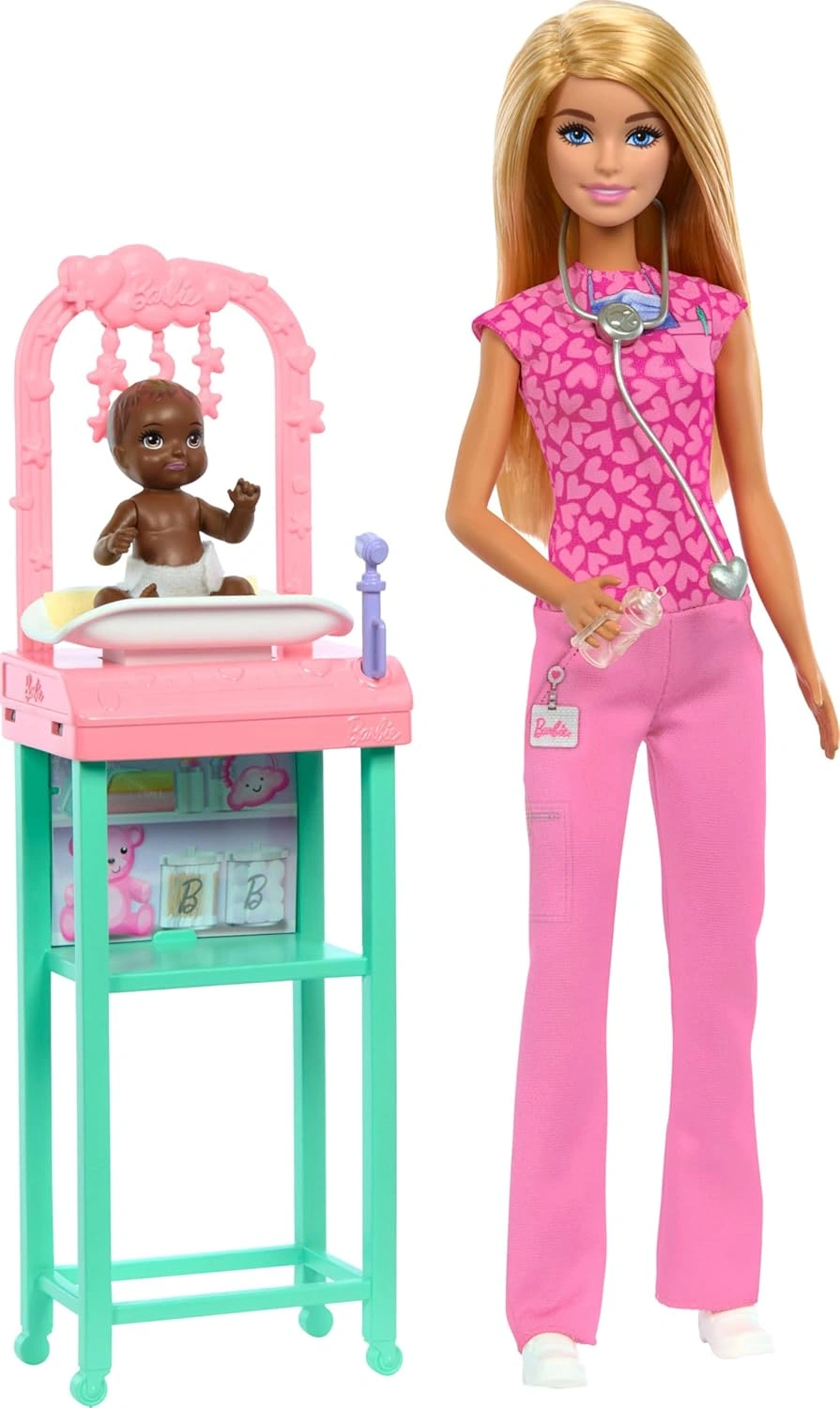 Barbie Baby Doctor Doll with Baby, Accessories & Exam Table – Career Set for Kids Ages 3+