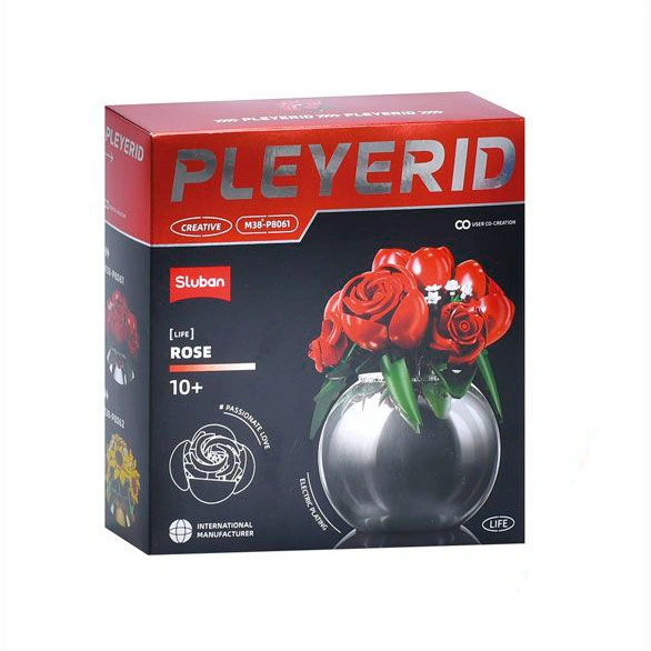 PLEYERID - الورود الحمراء (مزهرية مطلية) 313 قطعة