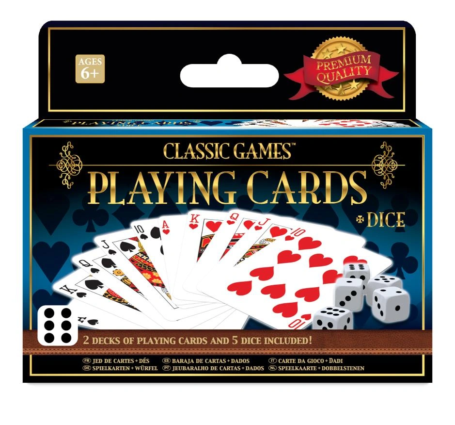 Ambassador Classic Games – 2 Decks Playing Cards & 5 Dice